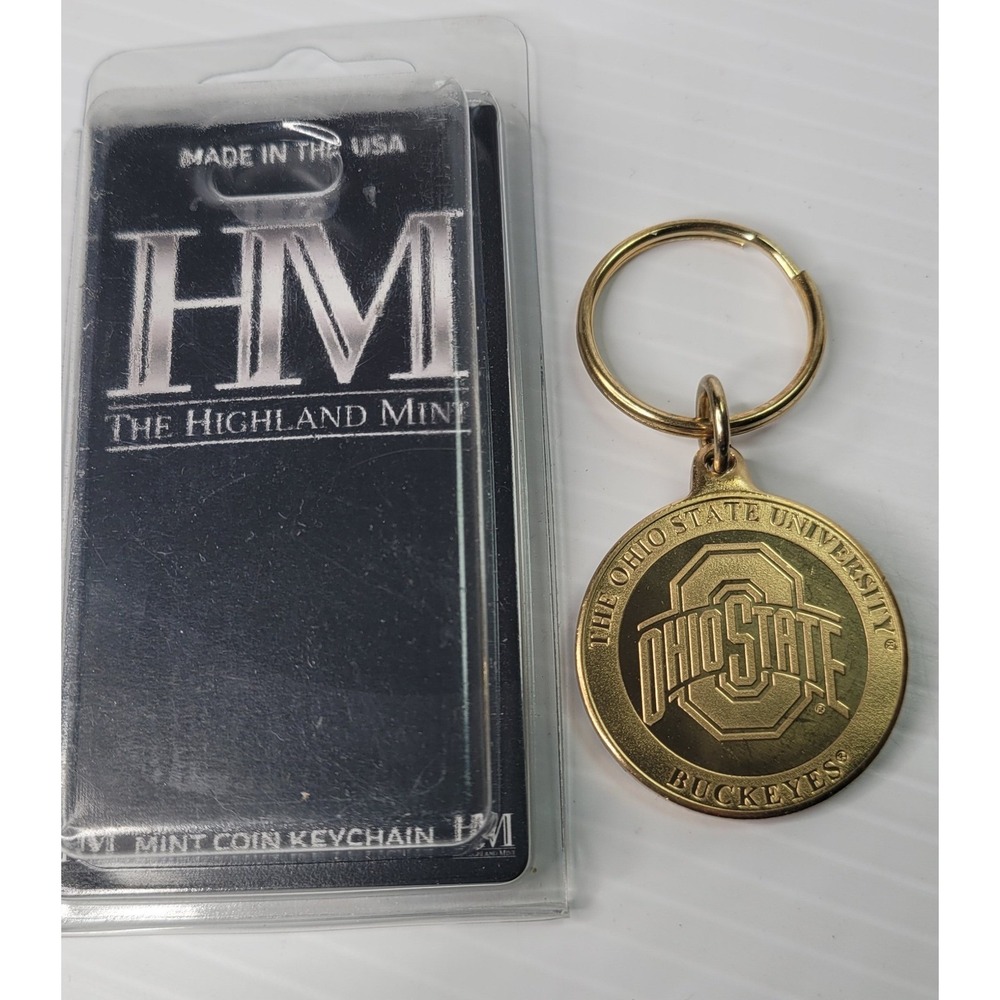The Highland Mint Ohio State Buckeyes Bronze‎ Coin Keychain NEW